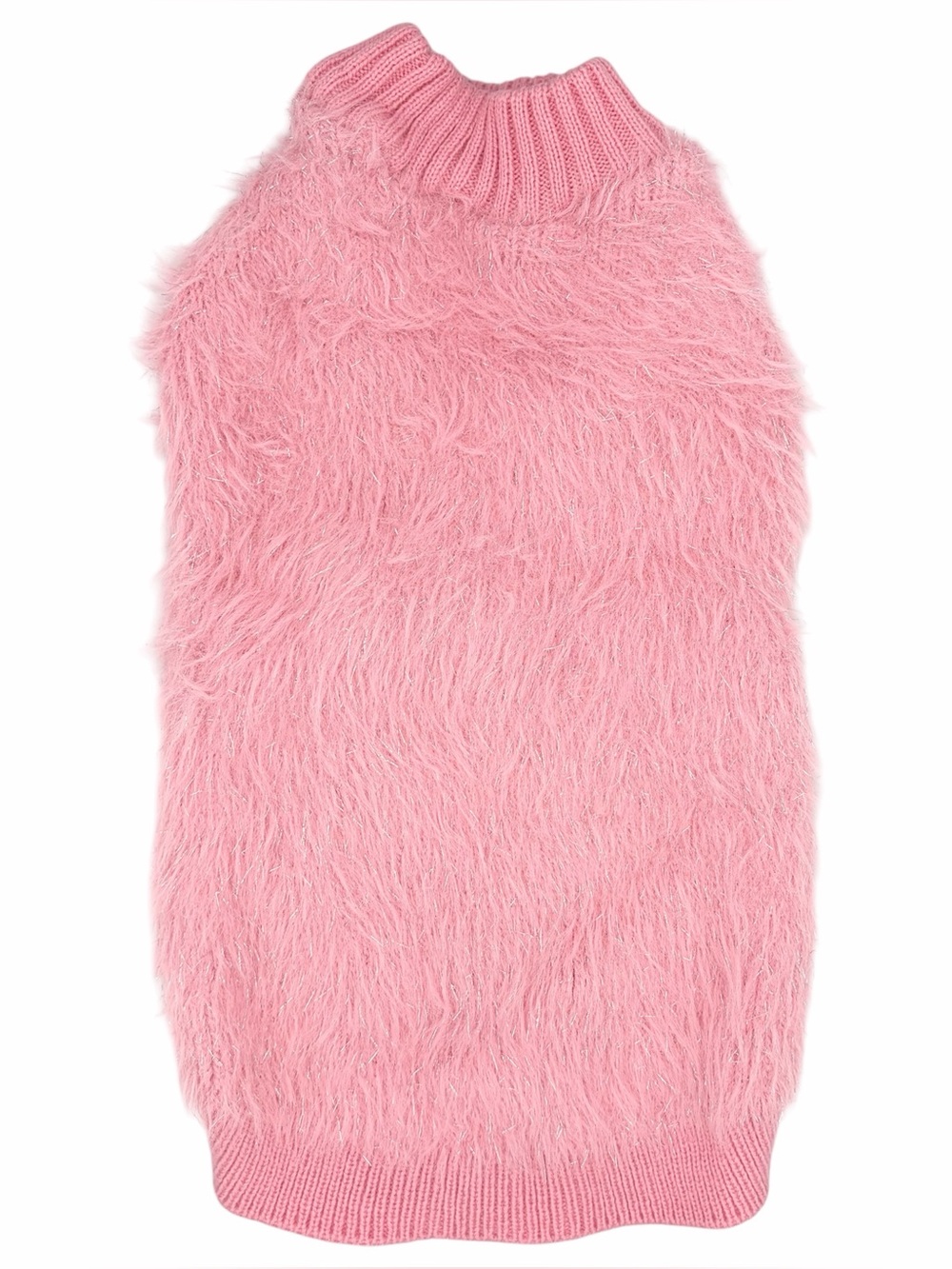 Soft Fuzzy Sparkly Pink Dog Sweater